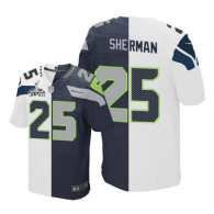 Seattle Seahawks Super Bowl XLVIII #25 Men's Richard Sherman Elite Team Road Two Tone Jersey