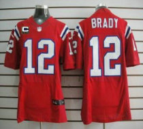 Nike Patriots -12 Tom Brady Red Alternate With C Patch Stitched NFL Elite Jersey Nike Patriots -12 Tom Brady Red Alternate With C Patch Stitched NFL Elite Jersey