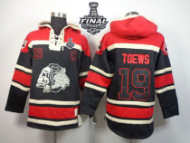 Chicago Blackhawks -19 Jonathan Toews Black Sawyer Hooded Sweatshirt 2015 Stanley Cup Stitched NHL J