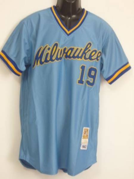 Mitchell and Ness Milwaukee Brewers -19 Robin Yount Stitched Blue Throwback MLB Jersey