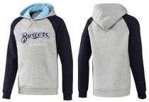 Milwaukee Brewers Pullover Hoodie Grey Blue Milwaukee Brewers Pullover Hoodie Grey Blue