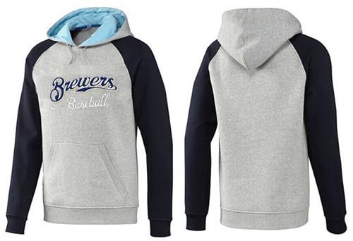 Milwaukee Brewers Pullover Hoodie Grey Blue