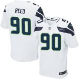 Nike Seahawks -90 Jarran Reed White Stitched NFL Elite Jersey