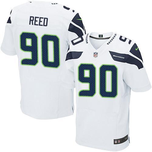 Nike Seahawks -90 Jarran Reed White Stitched NFL Elite Jersey