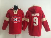 Montreal Canadiens -9 Maurice Richard Red Pullover NHL Hoodie Montreal Canadiens -9 Maurice Richard Red Pullover NHL Hoodie