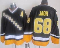 Pittsburgh Penguins -68 Jaromir Jagr Black Yellow CCM Throwback Stitched NHL Jersey Pittsburgh Penguins -68 Jaromir Jagr Black Yellow CCM Throwback Stitched NHL Jersey