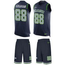 Seahawks -88 Jimmy Graham Steel Blue Team Color Stitched NFL Limited Tank Top Suit Jersey Seahawks -88 Jimmy Graham Steel Blue Team Color Stitched NFL Limited Tank Top Suit Jersey