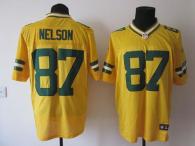 Nike Green Bay Packers #87 Jordy Nelson Yellow Alternate Men's Stitched NFL Elite Jersey