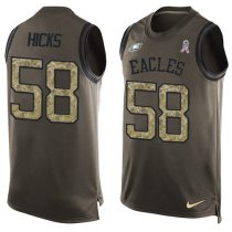 Nike Eagles -58 Jordan Hicks Green Stitched NFL Limited Salute To Service Tank Top Jersey Nike Eagles -58 Jordan Hicks Green Stitched NFL Limited Salute To Service Tank Top Jersey