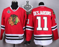 Chicago Blackhawks -11 Andrew Desjardins Red Home 2015 Stanley Cup Stitched NHL Jersey