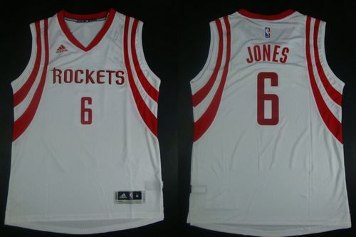 Revolution 30 Houston Rockets -6 Terrence Jones White Home Stitched NBA Jersey