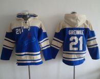 Dodgers -21 Zack Greinke Blue Sawyer Hooded Sweatshirt MLB Hoodie