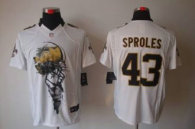 Nike Saints -43 Darren Sproles White Stitched NFL Helmet Tri-Blend Limited Jersey