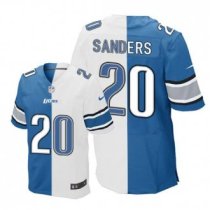 Nike Lions -20 Barry Sanders Blue White Stitched NFL Elite Split Jersey Nike Lions -20 Barry Sanders Blue White Stitched NFL Elite Split Jersey