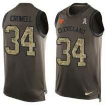 Nike Browns -34 Isaiah Crowell Green Stitched NFL Limited Salute To Service Tank Top Jersey Nike Browns -34 Isaiah Crowell Green Stitched NFL Limited Salute To Service Tank Top Jersey