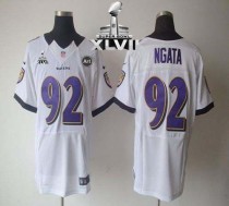 Nike Ravens -92 Haloti Ngata White Super Bowl XLVII Men Stitched NFL Elite Jersey Nike Ravens -92 Haloti Ngata White Super Bowl XLVII Men Stitched NFL Elite Jersey