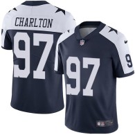 Nike Cowboys -97 Taco Charlton Navy Blue Thanksgiving Stitched NFL Vapor Untouchable Limited Throwba