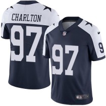 Nike Cowboys -97 Taco Charlton Navy Blue Thanksgiving Stitched NFL Vapor Untouchable Limited Throwba