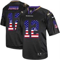 Nike Ravens -12 Jacoby Jones Black Men's Stitched NFL Elite USA Flag Fashion Jersey Nike Ravens -12 Jacoby Jones Black Men's Stitched NFL Elite USA Flag Fashion Jersey