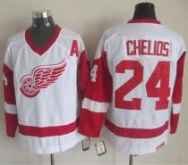 Detroit Red Wings -24 Chris Chelios White CCM Throwback Stitched NHL Jersey Detroit Red Wings -24 Chris Chelios White CCM Throwback Stitched NHL Jersey
