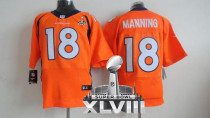 Nike Denver Broncos #18 Peyton Manning Orange Team Color Super Bowl XLVIII Men's Stitched NFL New El