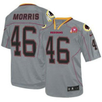 Nike Redskins -46 Alfred Morris Lights Out Grey With 80TH Patch Stitched NFL Elite Jersey Nike Redskins -46 Alfred Morris Lights Out Grey With 80TH Patch Stitched NFL Elite Jersey