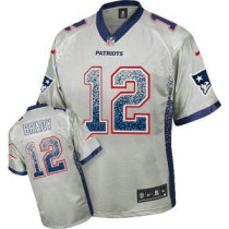 Nike Patriots -12 Tom Brady Grey Stitched NFL Elite Drift Fashion Jersey Nike Patriots -12 Tom Brady Grey Stitched NFL Elite Drift Fashion Jersey