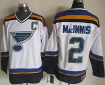 St Louis Blues -2 Al MacInnis White Navy CCM Throwback Stitched NHL Jersey St Louis Blues -2 Al MacInnis White Navy CCM Throwback Stitched NHL Jersey