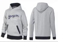 Milwaukee Brewers Pullover Hoodie Grey Black