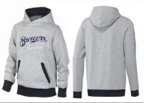 Milwaukee Brewers Pullover Hoodie Grey Black Milwaukee Brewers Pullover Hoodie Grey Black
