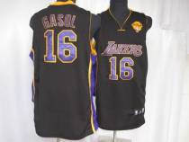 Los Angeles Lakers -16 Pau Gasol Stitched Black Purple Number Final Patch NBA Jersey Los Angeles Lakers -16 Pau Gasol Stitched Black Purple Number Final Patch NBA Jersey