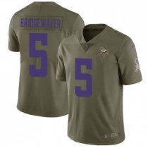 Nike Vikings -5 Teddy Bridgewater Olive Stitched NFL Limited 2017 Salute to Service Jersey Nike Vikings -5 Teddy Bridgewater Olive Stitched NFL Limited 2017 Salute to Service Jersey