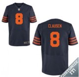 Nike Chicago Bears -8 Blue Orange Clausen Elite Throwback Jersey