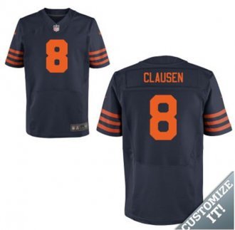 Nike Chicago Bears -8 Blue Orange Clausen Elite Throwback Jersey