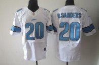 Nike Lions -20 Barry Sanders White Stitched NFL Elite Jersey