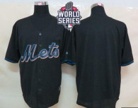 New York Mets Blank Black Fashion W 2015 World Series Patch Stitched MLB Jersey