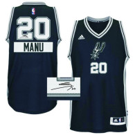 Autographed Mens San Antonio Spurs -20 Manu Ginobili Black 2014-15 Christmas Day Swingman Roa