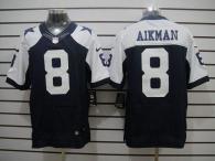 Nike Dallas Cowboys #8 Troy Aikman Navy Blue Thanksgiving Throwback Men's Stitched NFL Elite Jersey