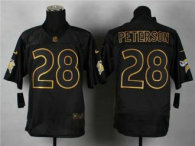 Nike Minnesota Vikings -28 Adrian Peterson Black Gold No Fashion NFL Elite Jersey