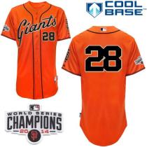 San Francisco Giants #28 Buster Posey Orange W 2014 World Series Champions Patch Stitched MLB Jersey San Francisco Giants #28 Buster Posey Orange W 2014 World Series Champions Patch Stitched MLB Jersey