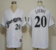 Milwaukee Brewers -20 Jonathan Lucroy White Cool Base Stitched MLB Jersey