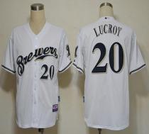 Milwaukee Brewers -20 Jonathan Lucroy White Cool Base Stitched MLB Jersey