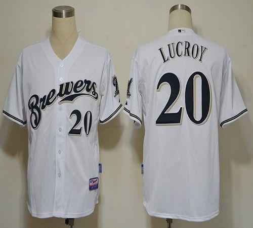 Milwaukee Brewers -20 Jonathan Lucroy White Cool Base Stitched MLB Jersey