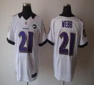 Nike Ravens -21 Lardarius Webb White With Art Patch Stitched NFL Elite Jersey