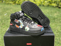 Authentic Supreme x NBA x Nike Air Force 1 Mid Black