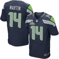 Seattle Seahawks Super Bowl XLVIII #14 Men‘s Charly Martin Elite Home Steel Blue Jersey
