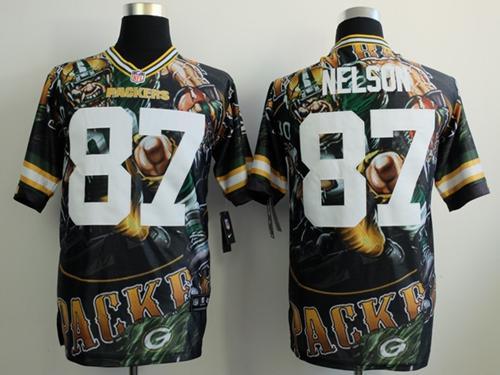 Nike Green Bay Packers #87 Jordy Nelson Team Color Men's Stitched NFL Elite Fanatical Version Jersey