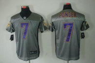 Nike Vikings -7 Christian Ponder Grey Shadow Stitched NFL Elite Jersey