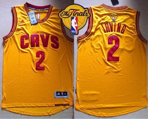 Revolution 30 Cleveland Cavaliers #2 Kyrie Irving Gold The Finals Patch Stitched Youth NBA Jersey