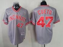Cincinnati Reds -47 Johnny Cueto Grey 1991 Turn Back The Clock Stitched MLB Jersey Cincinnati Reds -47 Johnny Cueto Grey 1991 Turn Back The Clock Stitched MLB Jersey
